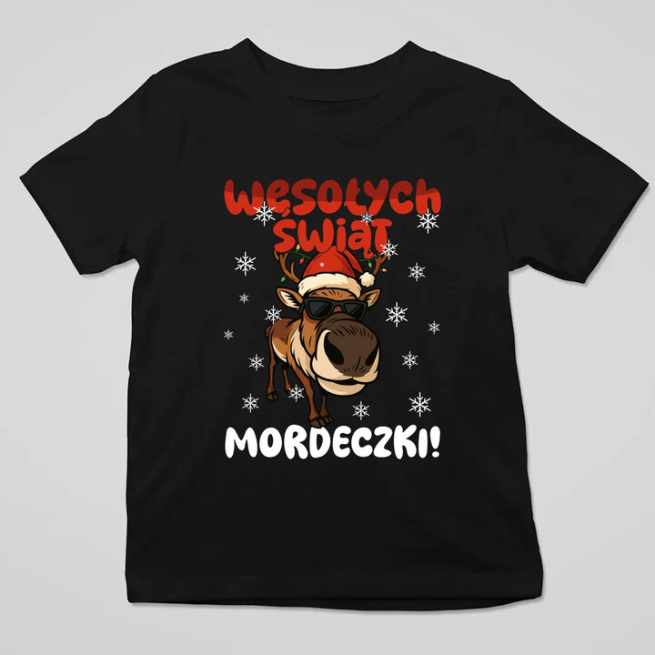 Wesołych Świąt - mordeczki! - dziecięca koszulka na prezent