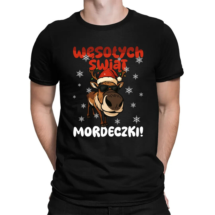 Wesołych Świąt - mordeczki! - męska koszulka na prezent
