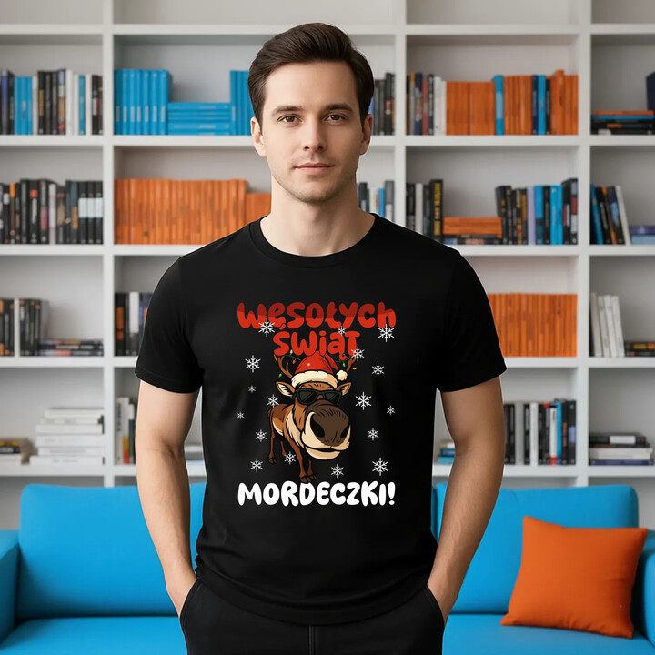 Wesołych Świąt - mordeczki! - męska koszulka na prezent