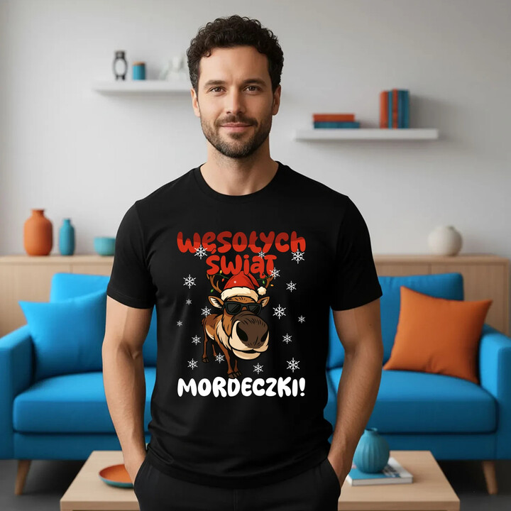 Wesołych Świąt - mordeczki! - męska koszulka na prezent