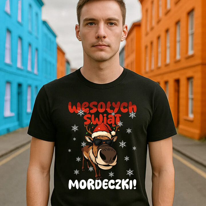 Wesołych Świąt - mordeczki! - męska koszulka na prezent