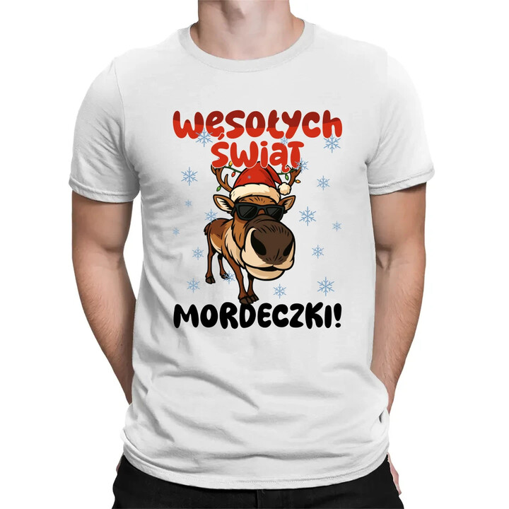 Wesołych Świąt - mordeczki! - męska koszulka na prezent