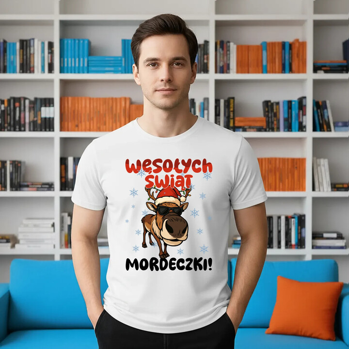 Wesołych Świąt - mordeczki! - męska koszulka na prezent