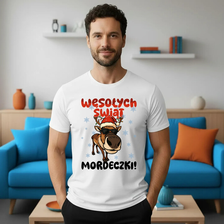 Wesołych Świąt - mordeczki! - męska koszulka na prezent