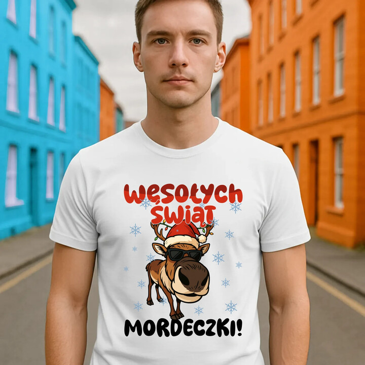 Wesołych Świąt - mordeczki! - męska koszulka na prezent