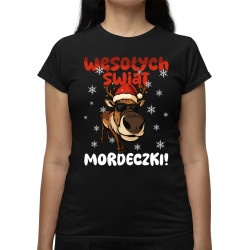 Wesołych Świąt - mordeczki! - damska koszulka na prezent