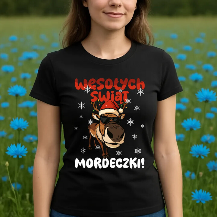 Wesołych Świąt - mordeczki! - damska koszulka na prezent