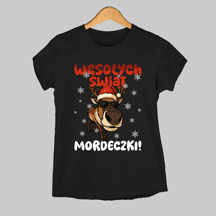 Wesołych Świąt - mordeczki! - damska koszulka na prezent