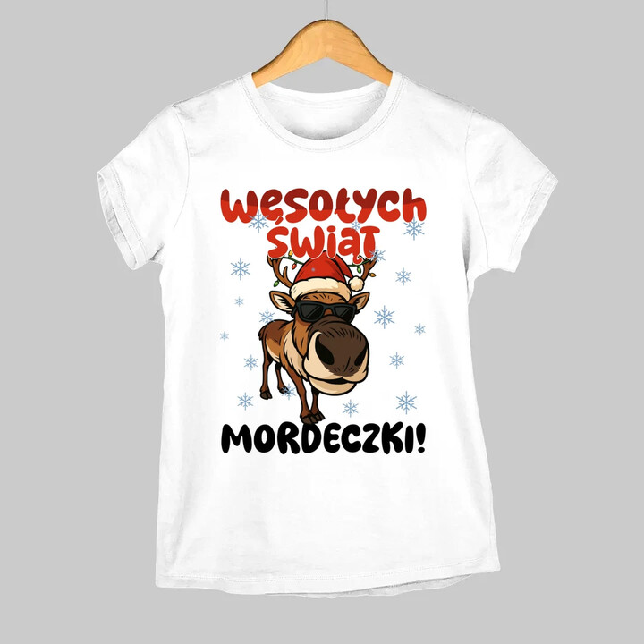 Wesołych Świąt - mordeczki! - damska koszulka na prezent