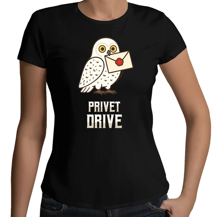 Privet Drive - Hedwiga - damska koszulka na prezent dla fanów serii Harry Potter