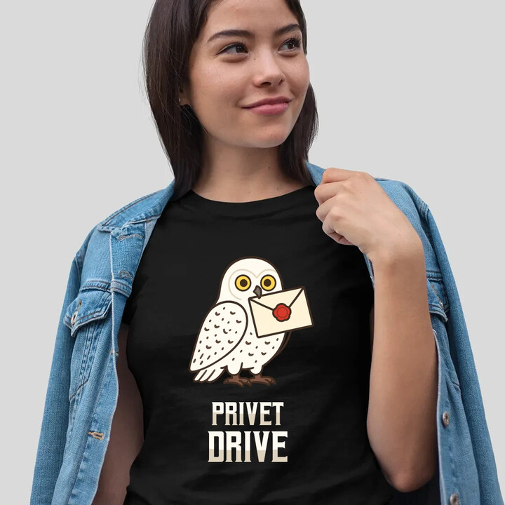 Privet Drive - Hedwiga - damska koszulka na prezent dla fanów serii Harry Potter