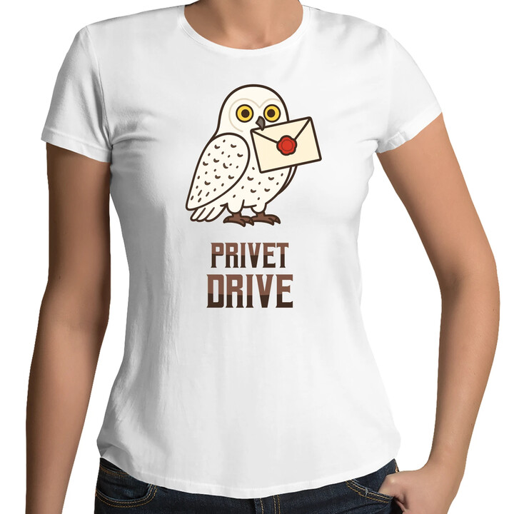 Privet Drive - Hedwiga - damska koszulka na prezent dla fanów serii Harry Potter