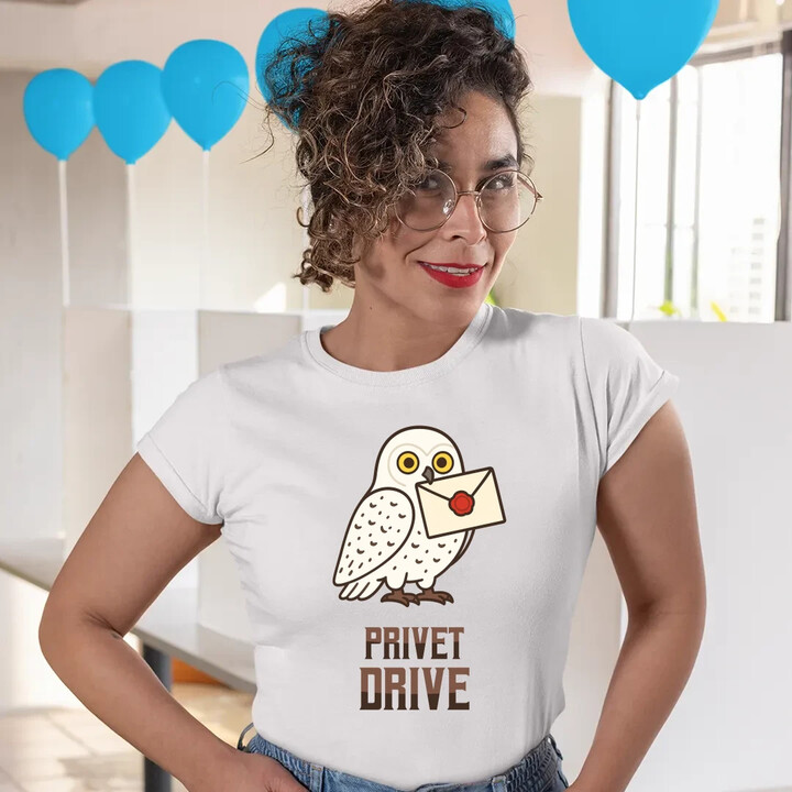 Privet Drive - Hedwiga - damska koszulka na prezent dla fanów serii Harry Potter