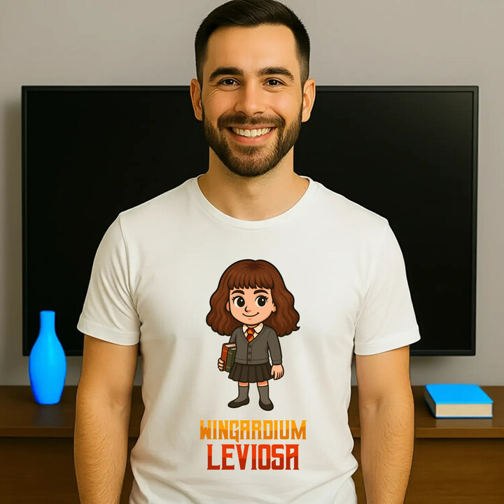 Wingardium Leviosa - Hermiona Granger - męska koszulka na prezent dla fanów serii Harry Potter