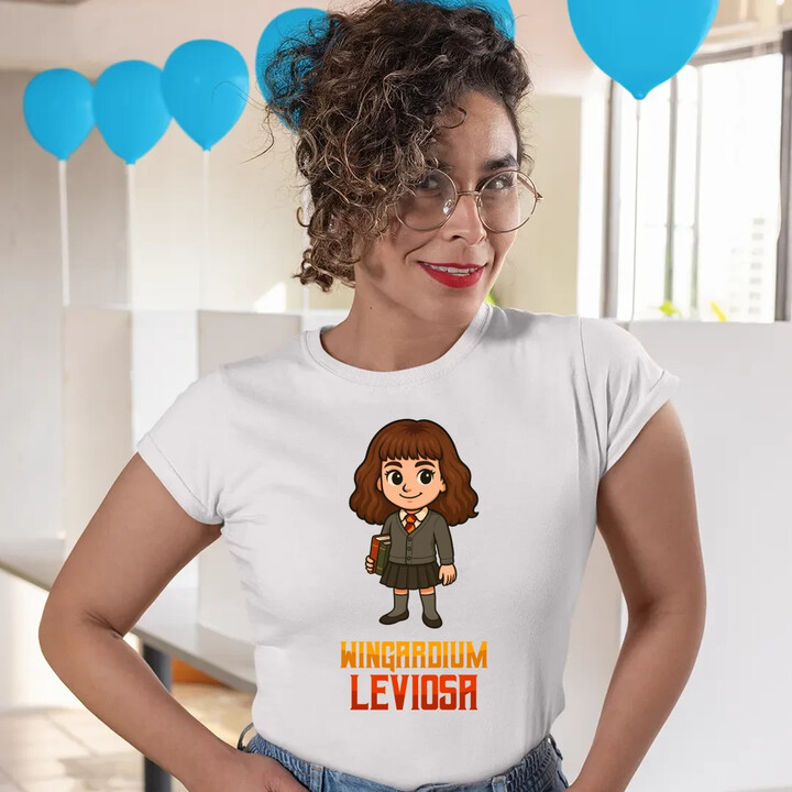 Wingardium Leviosa - Hermiona Granger - damska koszulka na prezent dla fanów serii Harry Potter