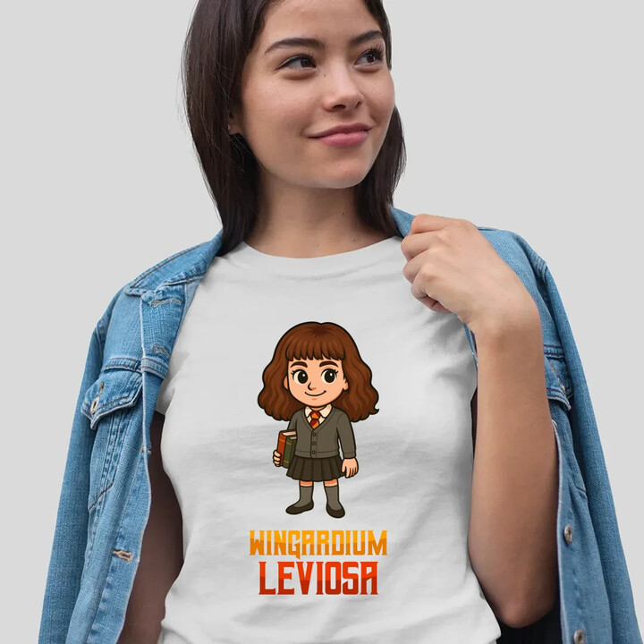 Wingardium Leviosa - Hermiona Granger - damska koszulka na prezent dla fanów serii Harry Potter