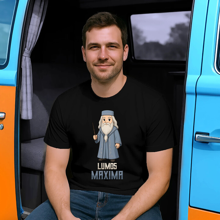 Lumos Maxima - Albus Dumbledore - męska koszulka na prezent Lumos Maxima - Albus Dumbledore