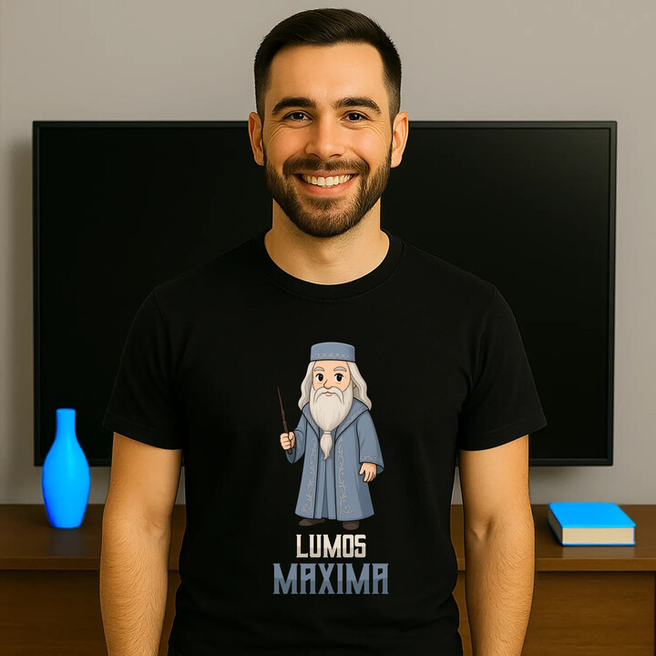 Lumos Maxima - Albus Dumbledore - męska koszulka na prezent Lumos Maxima - Albus Dumbledore