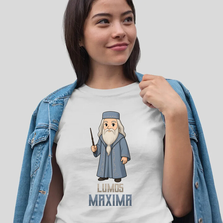Lumos Maxima - Albus Dumbledore - damska koszulka na prezent Lumos Maxima - Albus Dumbledore