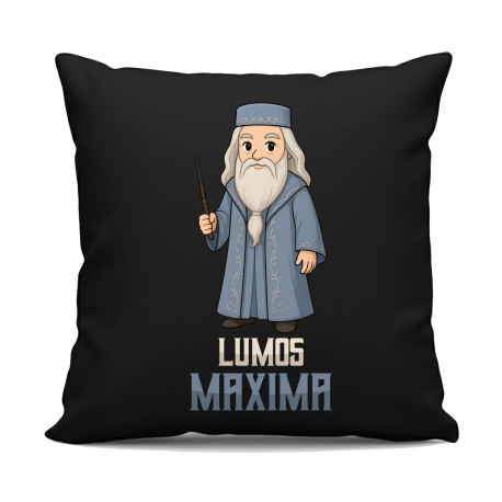 Lumos Maxima - Albus Dumbledore - czarna poduszka na prezent dla fanów serii Harry Potter