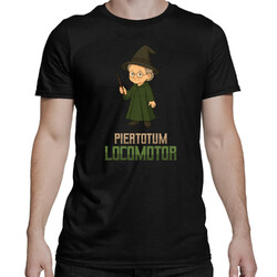 Piertotum Locomotor - Minerwa McGonagall - męska koszulka na prezent dla fanów serii Harry Potter