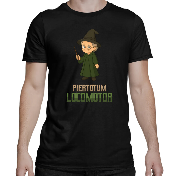 Piertotum Locomotor - Minerwa McGonagall - męska koszulka na prezent dla fanów serii Harry Potter