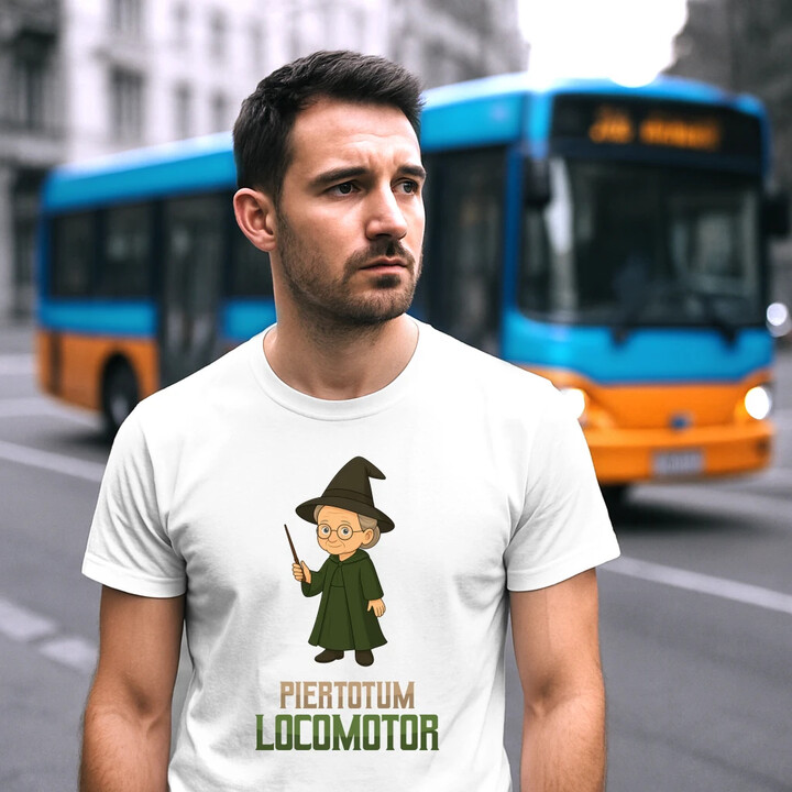 Piertotum Locomotor - Minerwa McGonagall - męska koszulka na prezent dla fanów serii Harry Potter