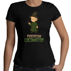 Piertotum Locomotor - Minerwa McGonagall - damska koszulka na prezent dla fanów serii Harry Potter