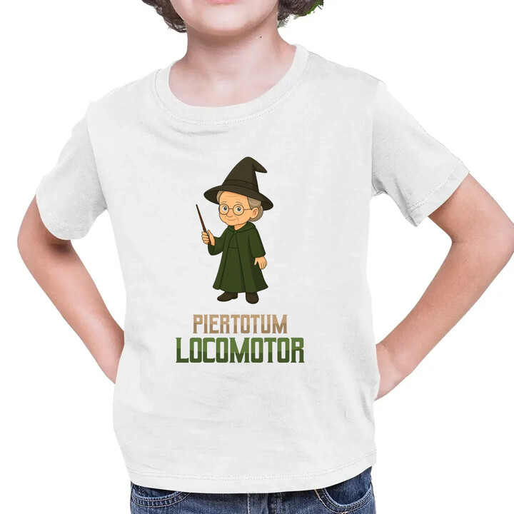 Piertotum Locomotor - Minerwa McGonagall - dziecięca koszulka na prezent dla fanów serii Harry Potter