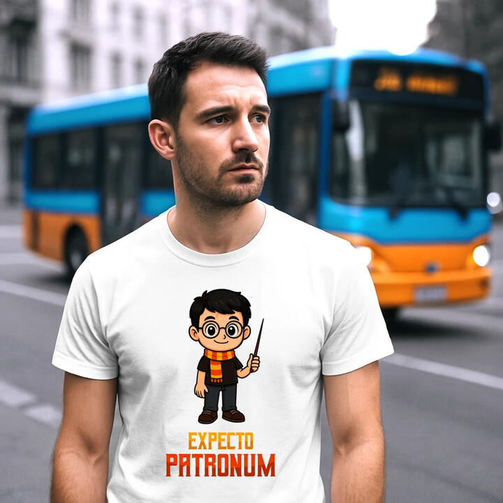 Expecto Patronum - Harry Potter - męska koszulka na prezent dla fanów serii Harry Potter