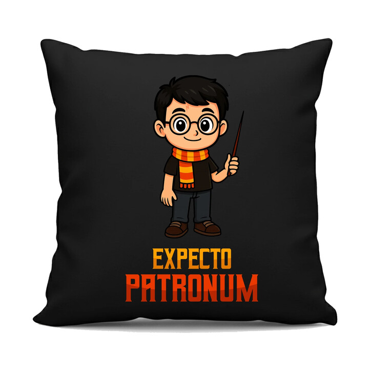 Expecto Patronum - Harry Potter - czarna poduszka na prezent dla fanów serii Harry Potter