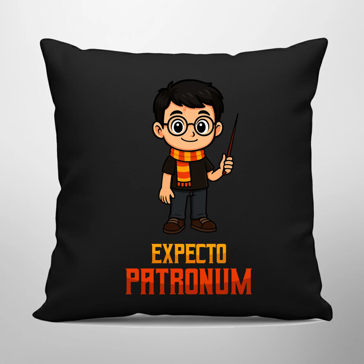 Expecto Patronum - Harry Potter - czarna poduszka na prezent dla fanów serii Harry Potter