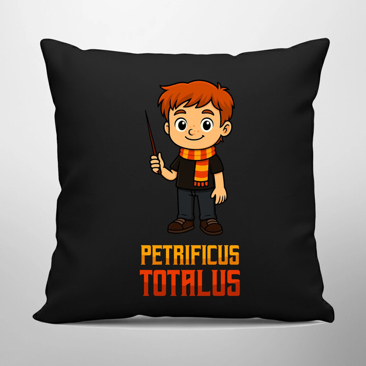 Petrificus Totalus - Ron Weasley - czarna poduszka na prezent dla fanów serii Harry Potter