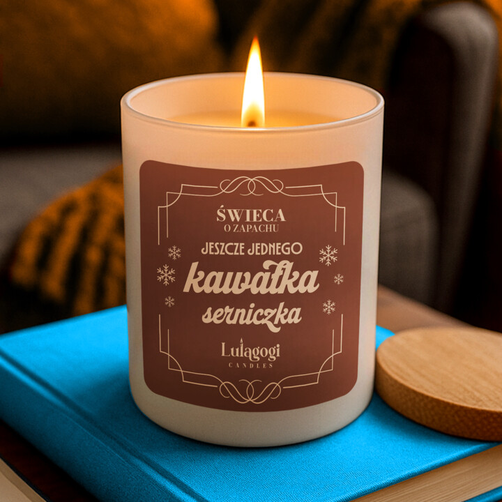 Świeca o zapachu jeszcze jednego kawałka serniczka - świąteczna świeczka zapachowa na prezent