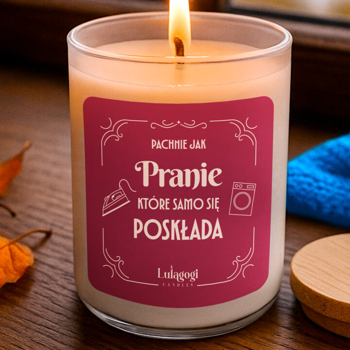 Pachnie jak pranie, które samo się poskłada - świeczka zapachowa na prezent