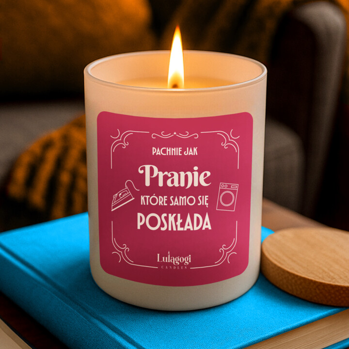 Pachnie jak pranie, które samo się poskłada - świeczka zapachowa na prezent