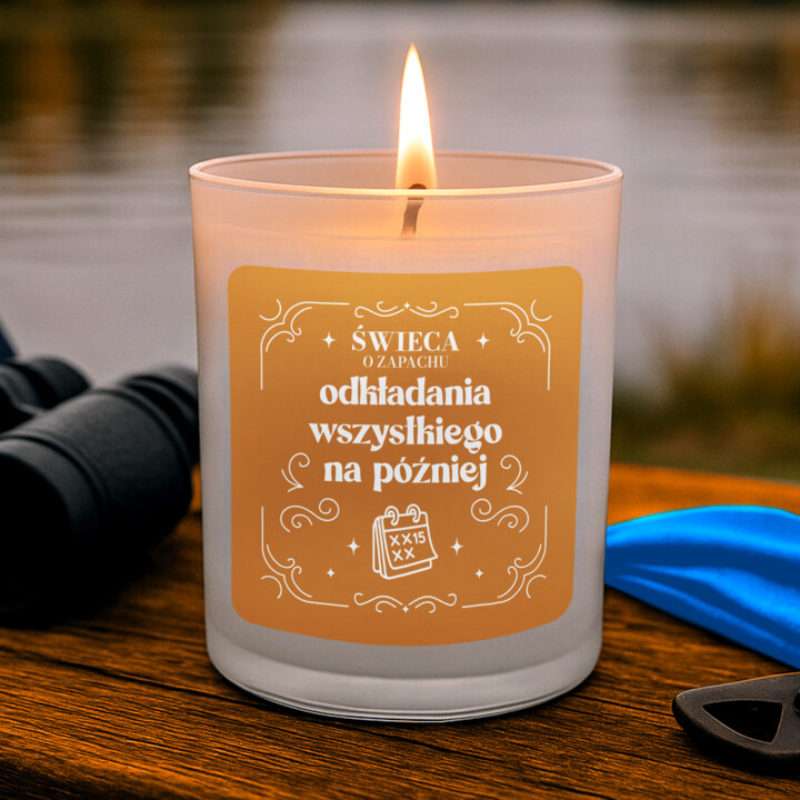 Świeca o zapachu odkładania wszystkiego na później - świeczka zapachowa na prezent