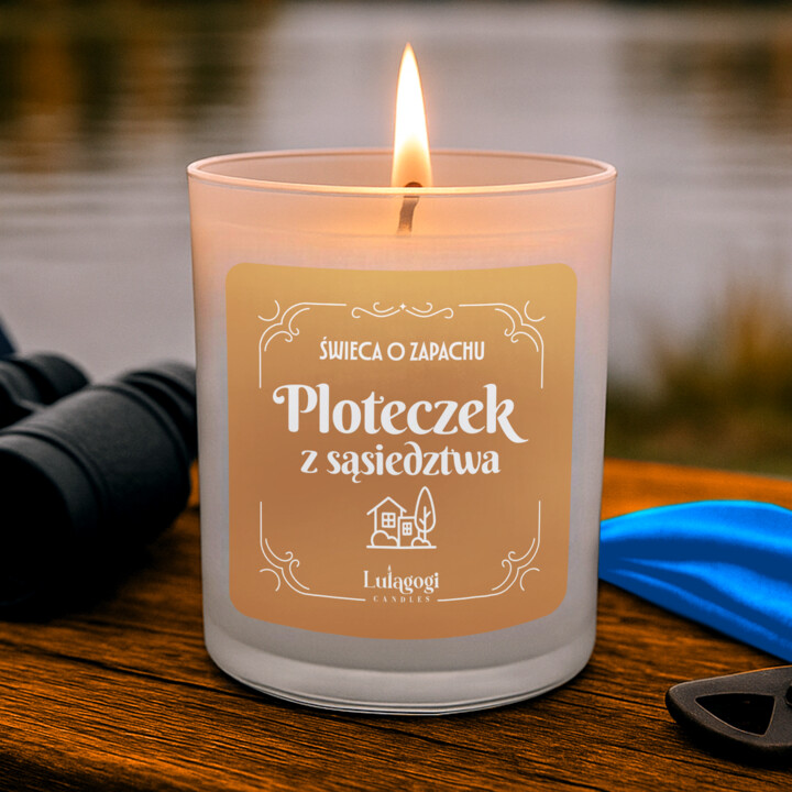 Świeca o zapachu ploteczek z sąsiedztwa - świeczka zapachowa na prezent dla sąsiadki