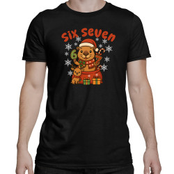 Six seven 67 - Italian Brainrot - świąteczna kapibara - męska koszulka na prezent