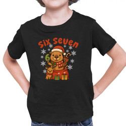 Six seven 67 - Italian Brainrot - świąteczna kapibara - dziecięca koszulka na prezent