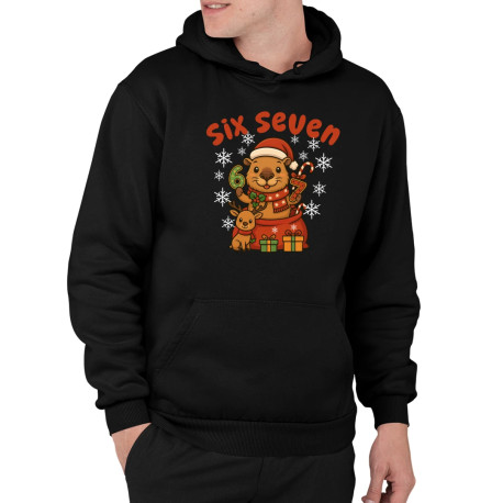 Six seven 67 - Italian Brainrot - świąteczna kapibara - męska bluza na prezent