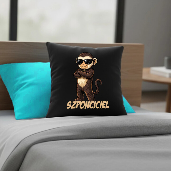 Szponciciel - czarna poduszka na prezent