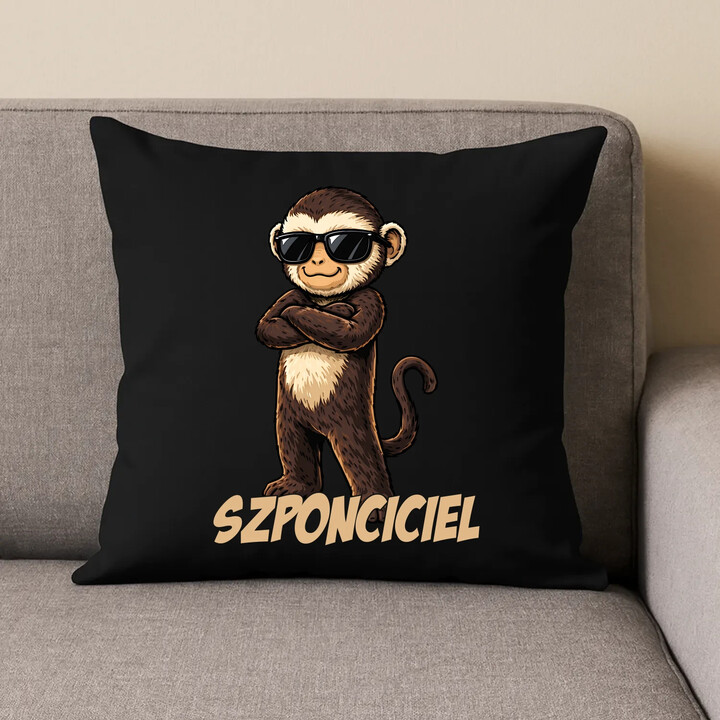 Szponciciel - czarna poduszka na prezent