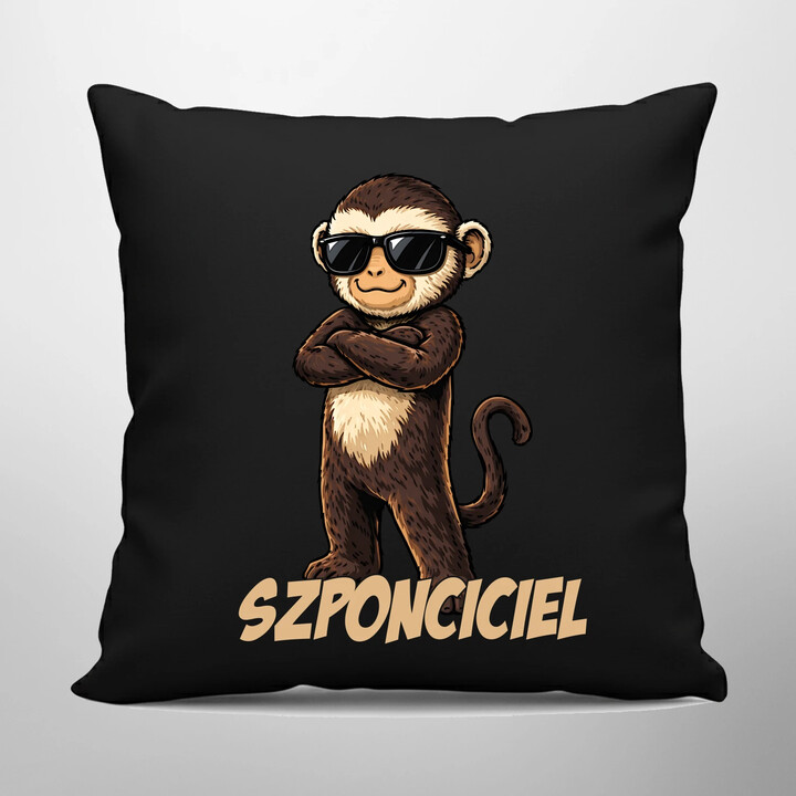 Szponciciel - czarna poduszka na prezent