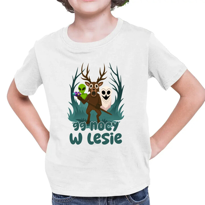 99 nocy w lesie - dziecięca koszulka na prezent - dla fanów gry Roblox