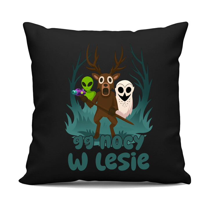 99 nocy w lesie - czarna poduszka na prezent - dla fanów gry Roblox