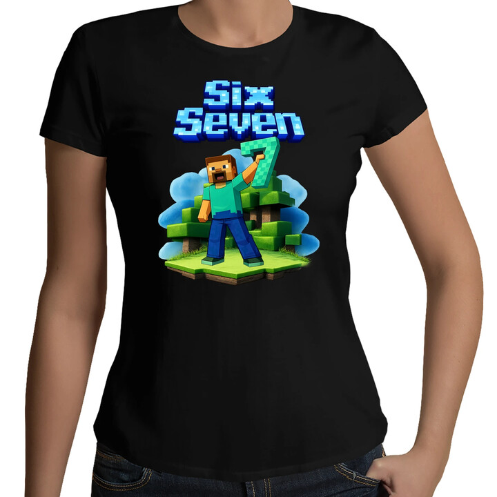 Steve 67 - Six Seven - damska koszulka na prezent - inspirowane Minecraft