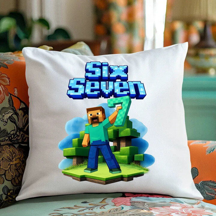 Steve 67 - Six Seven - poduszka na prezent - inspirowane Minecraft