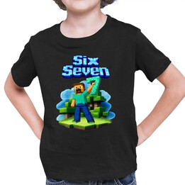 Steve 67 - Six Seven - dziecięca koszulka na prezent - inspirowane Minecraft