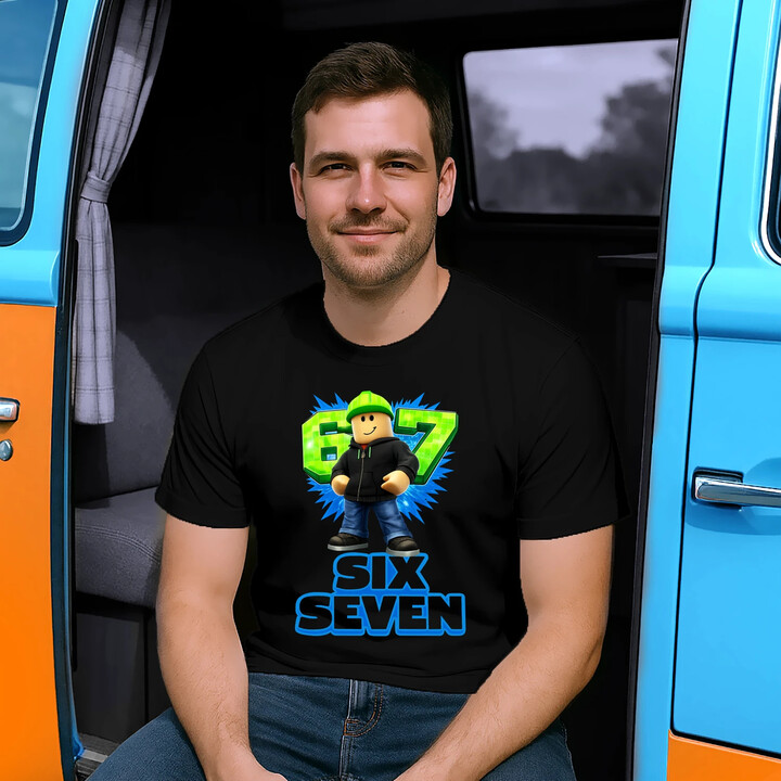 Six Seven 67 - męska koszulka na prezent - inspirowane Roblox
